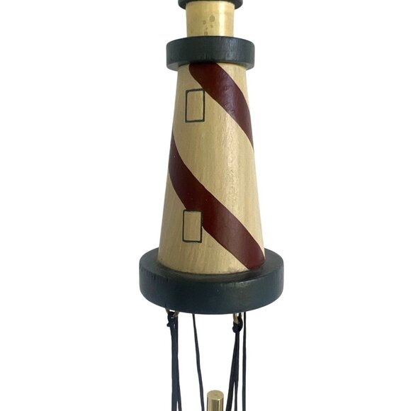 Lighthouse-Themed Wind Chime Brass Tubes & Hand-Painted Nautical Design By NCE - Picture 3 of 9